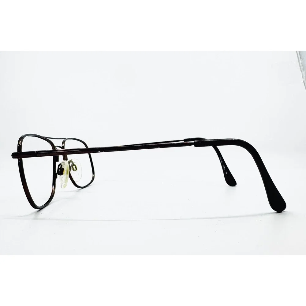 Marchon Autoflex 44 Flexon Eyeglasses Mens Brown Aviator Double Bridge 55-16-140